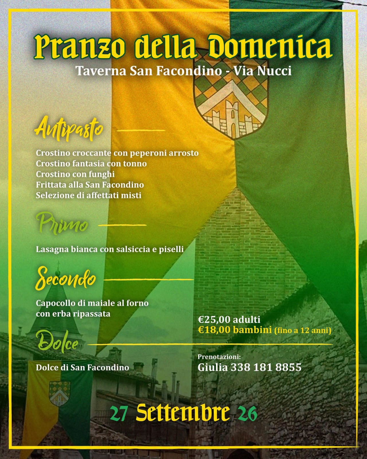 Pranzo della Domenica Palio 2026 - 27 09 2026